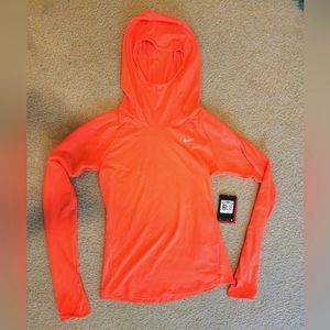 Nike Pullover long sleeves hooded, Orange, XS, NEW, Women, warm tech